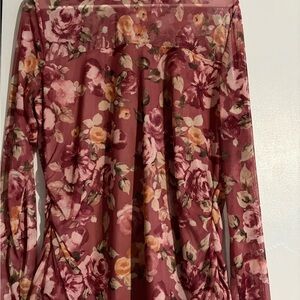 Maurices Floral Pink and Cream blouse